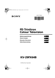 Mode d’emploi Sony KV-29FX64B Téléviseur