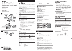 説明書 ソニー ECM-HGZ1 マイクロフォン