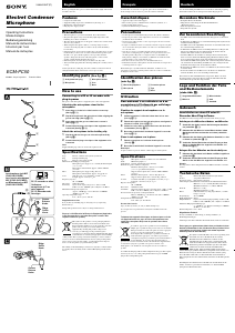 Manual de uso Sony ECM-PC50 Micrófono