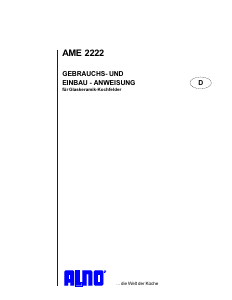 Bedienungsanleitung ALNO AME 2222 KW Kochfeld