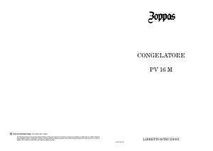 Manuale Zoppas PV16M Congelatore