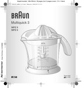 Посібник Braun MPZ 6 Multiquick 3 Соковижималка для цитрусових