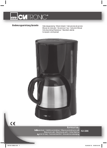 Bedienungsanleitung Clatronic KA 3386 Kaffeemaschine