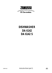 Handleiding Zanussi-Electrolux DA6142S Vaatwasser