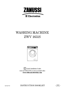 Handleiding Zanussi-Electrolux ZWV 1651 S Wasmachine