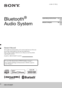 Handleiding Sony MEX-BT4000P Autoradio