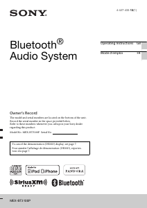 Handleiding Sony MEX-BT3100P Autoradio