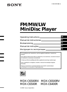 Manual Sony MDX-C6500R Auto-rádio