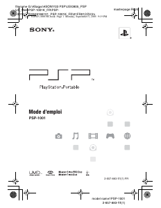 Mode d’emploi Sony PSP-1001 PlayStation Portable