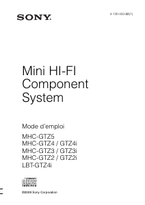Mode d’emploi Sony MHC-GTZ2I Stéréo