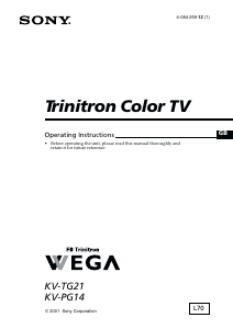 Handleiding Sony KV-PG14L70 Televisie