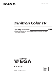 Handleiding Sony KV-XJ29M80 Televisie