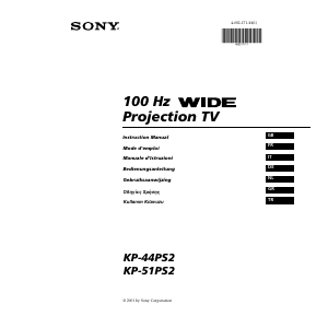 Εγχειρίδιο Sony KP-44PS2 Τηλεόραση