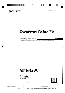 Handleiding Sony KV-SW21M80 Televisie