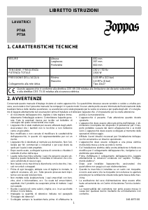 Manuale Zoppas PT5A Lavatrice