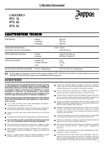 Manuale Zoppas PTX53 Lavatrice