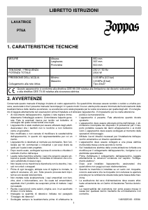Manuale Zoppas PT6A Lavatrice