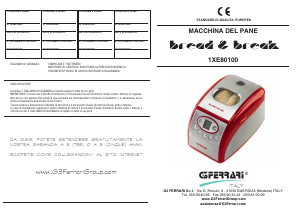 Manual G3 Ferrari 1XE80100 Bread Maker