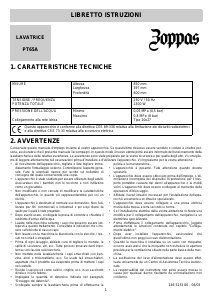 Manuale Zoppas PT65A Lavatrice