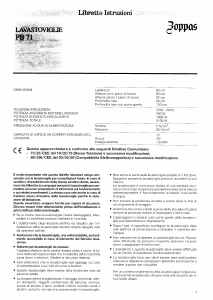 Manuale Zoppas PB71 Lavastoviglie