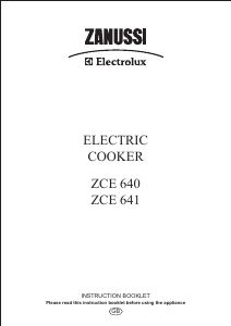 Bruksanvisning Zanussi-Electrolux ZCE640W Spis