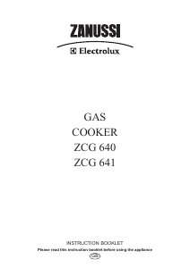 Bruksanvisning Zanussi-Electrolux ZCG640W Spis