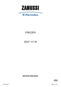 Bruksanvisning Zanussi-Electrolux ZECF117W Frys