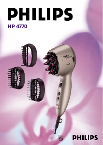 Käyttöohje Philips HP4770 Hiustenkuivain