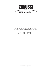 Bruksanvisning Zanussi-Electrolux ZERT6674S Kylskåp
