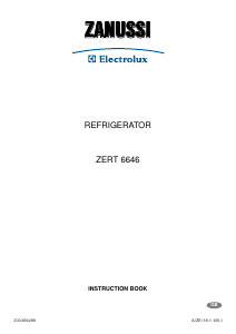 Bruksanvisning Zanussi-Electrolux ZERT6646 Kylskåp