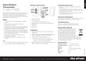 Handleiding Clas Ohlson E0108T2C Weerstation