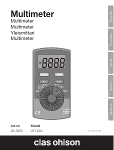 Bruksanvisning Clas Ohlson UT120A Multimeter