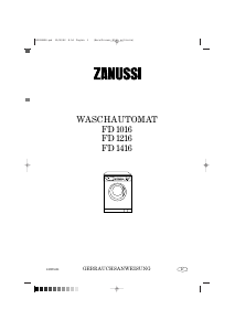 Bedienungsanleitung Zanussi FD 1416 Waschmaschine