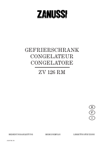 Mode d’emploi Zanussi ZV 126 RM Congélateur