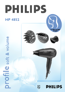 Käyttöohje Philips HP4852 Hiustenkuivain