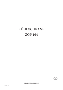 Bedienungsanleitung Zoppas ZOP164 Kühlschrank