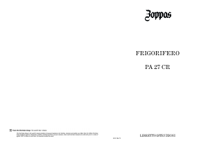 Manuale Zoppas PA27CR Frigorifero