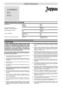 Manuale Zoppas P82 Lavatrice
