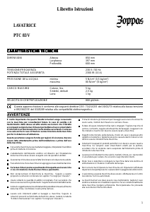 Manuale Zoppas PTC83V Lavatrice