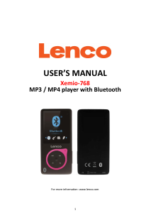 Manual Lenco XEMIO-768 Leitor Mp3