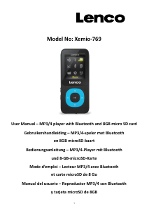 Bedienungsanleitung Lenco XEMIO-769 Mp3 player