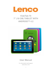 Bruksanvisning Lenco Kidztab-70 Tablet
