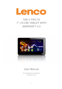 Bruksanvisning Lenco TAB 4 TWO 70 Tablet