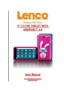 Bruksanvisning Lenco Kidztab-540 Mini Tablet