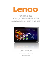 Manual Lenco Cartab-925 Tablet