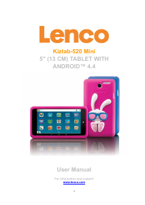 Bruksanvisning Lenco Kidztab-520 Mini Tablet