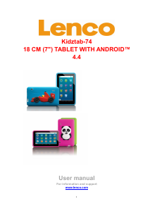 Bruksanvisning Lenco Kidztab-74 Tablet