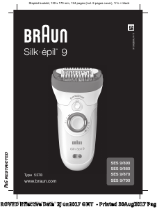 Kullanım kılavuzu Braun SES 9/880 Silk-epil 9 Epilatör