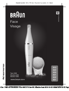Mode d’emploi Braun 851 Face Epilateur