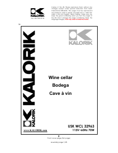 Manual Kalorik WCL-32963 Wine Cabinet
